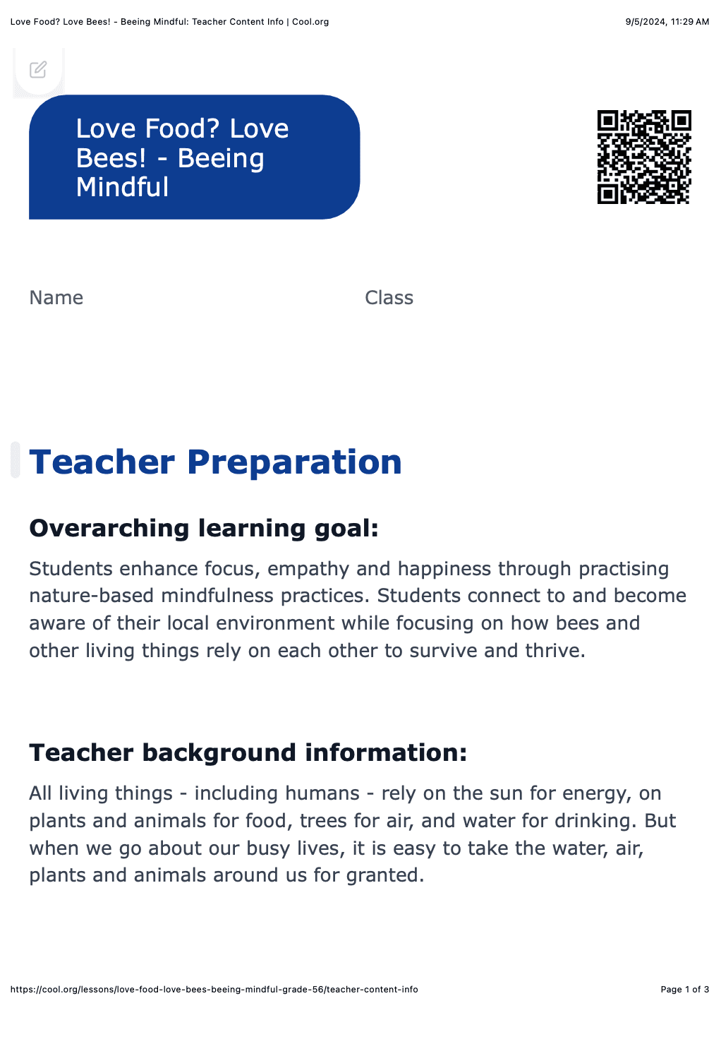 Sample Worksheet