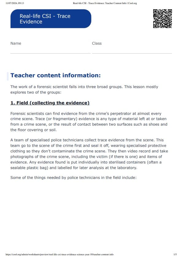 Sample Worksheet