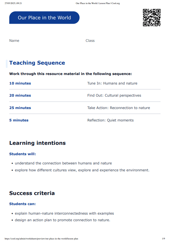 Sample Worksheet