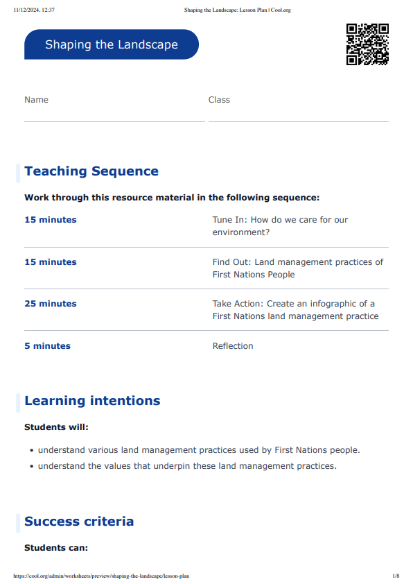 Sample Worksheet