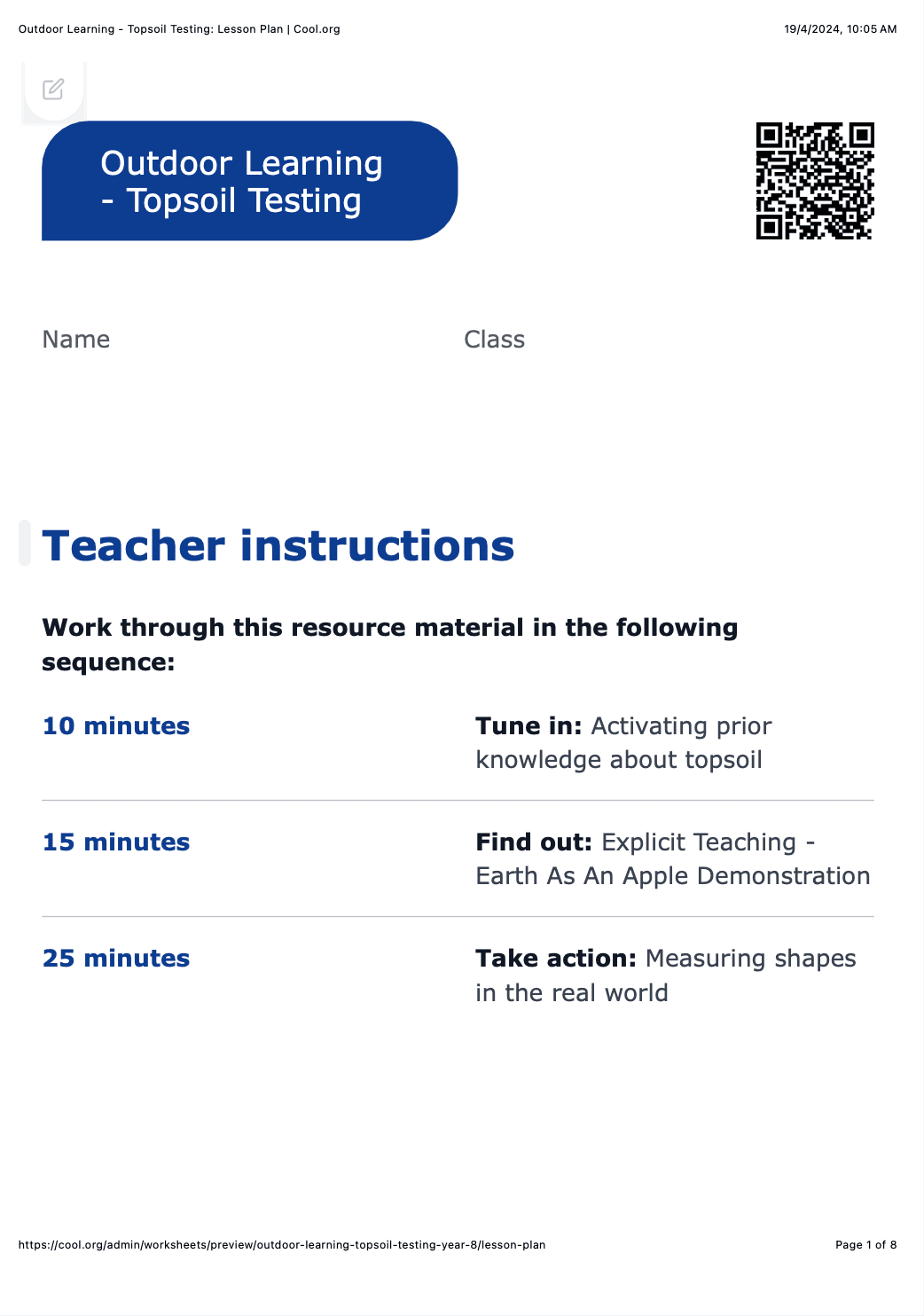 Sample Worksheet