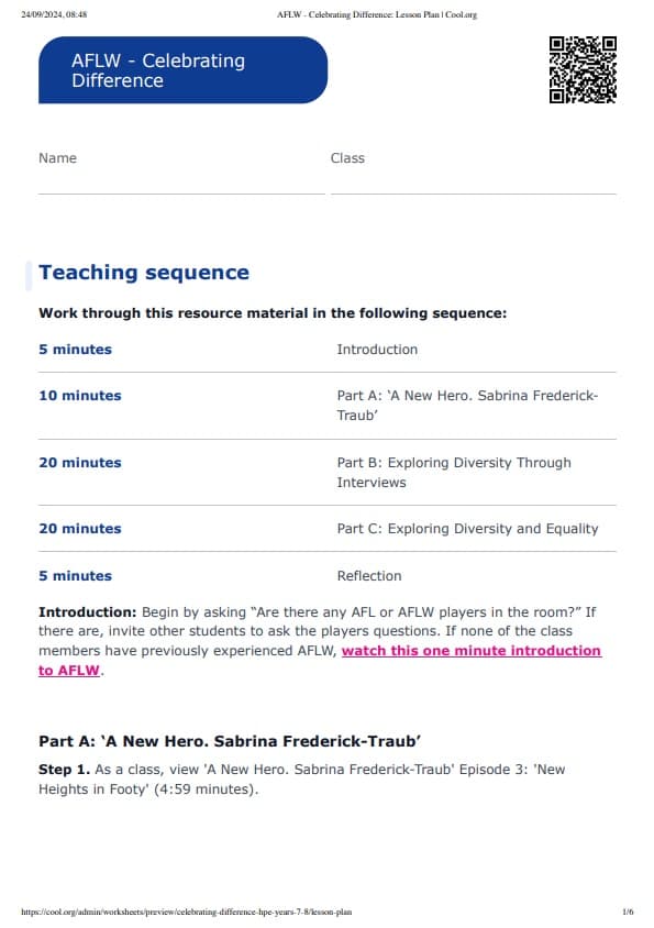 Sample Worksheet