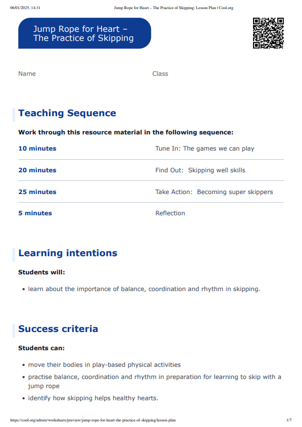 Sample Worksheet