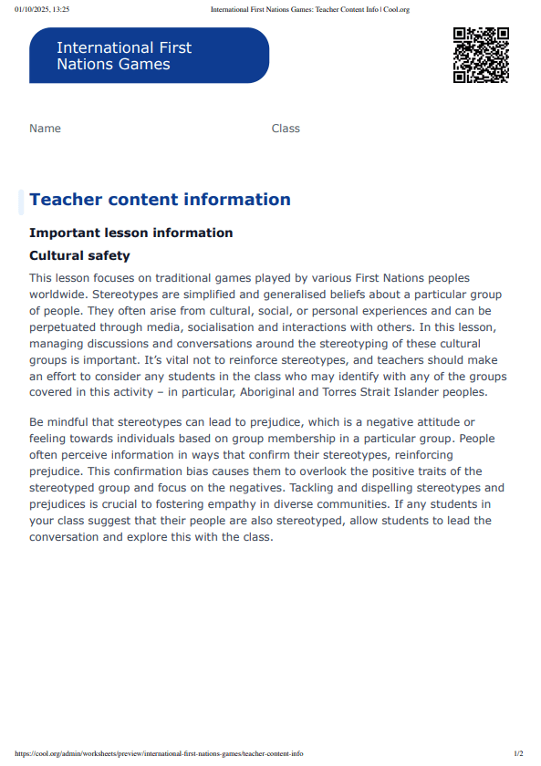 Sample Worksheet