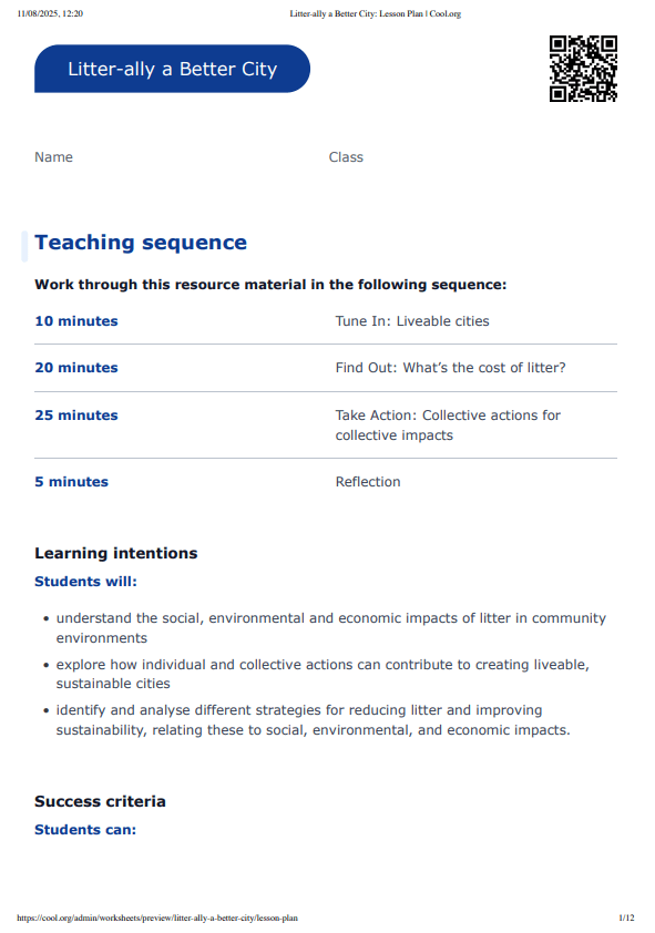 Sample Worksheet