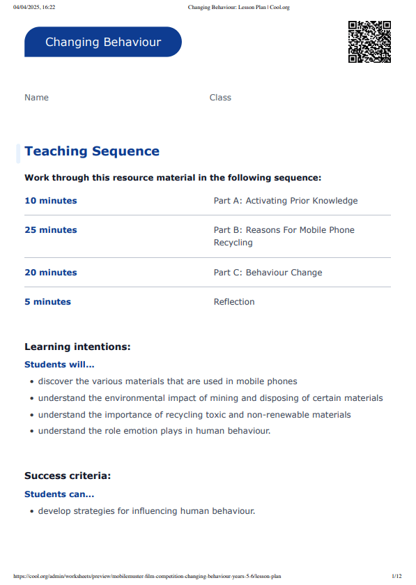 Sample Worksheet