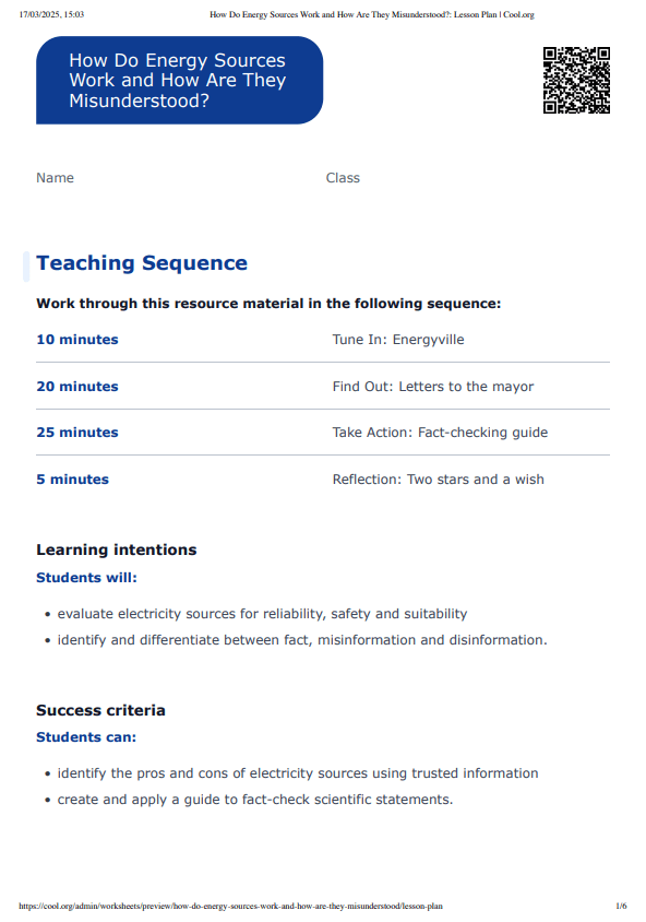 Sample Worksheet