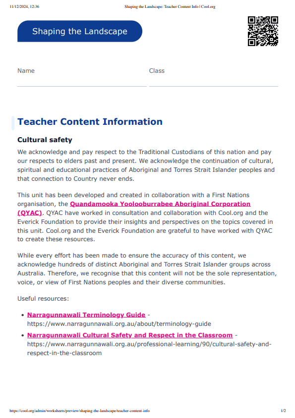 Sample Worksheet