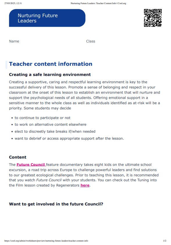 Sample Worksheet