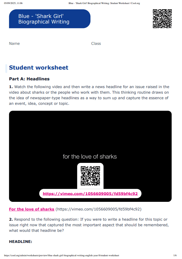 Sample Worksheet
