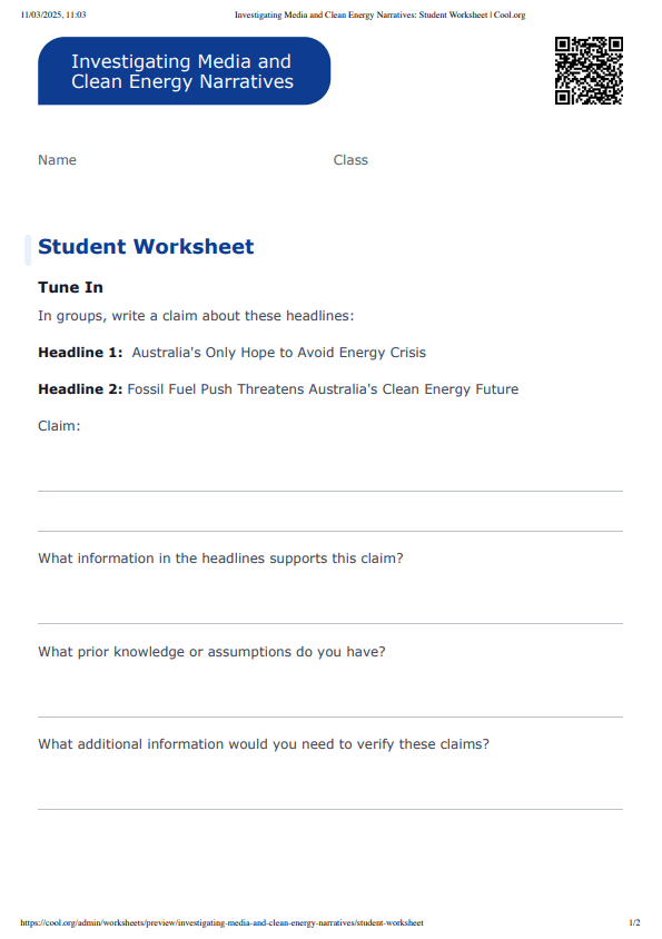 Sample Worksheet