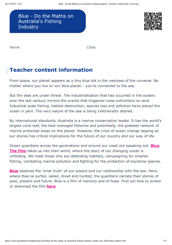 Sample Worksheet