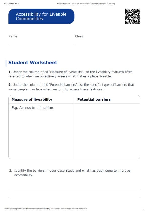 Sample Worksheet