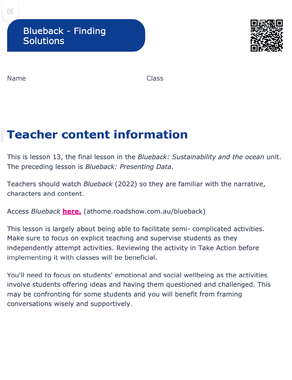 Sample Worksheet