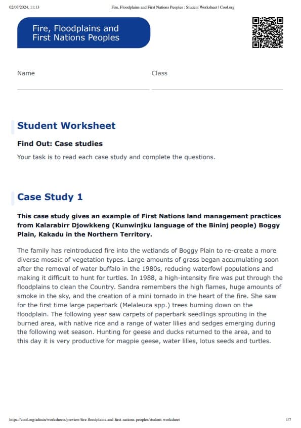 Sample Worksheet