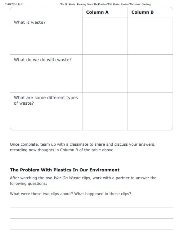 Sample Worksheet
