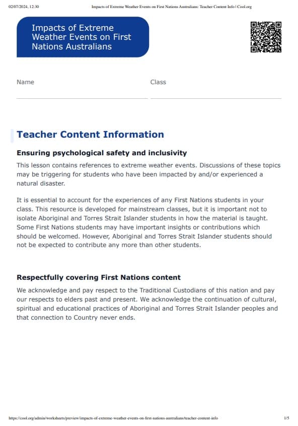Sample Worksheet