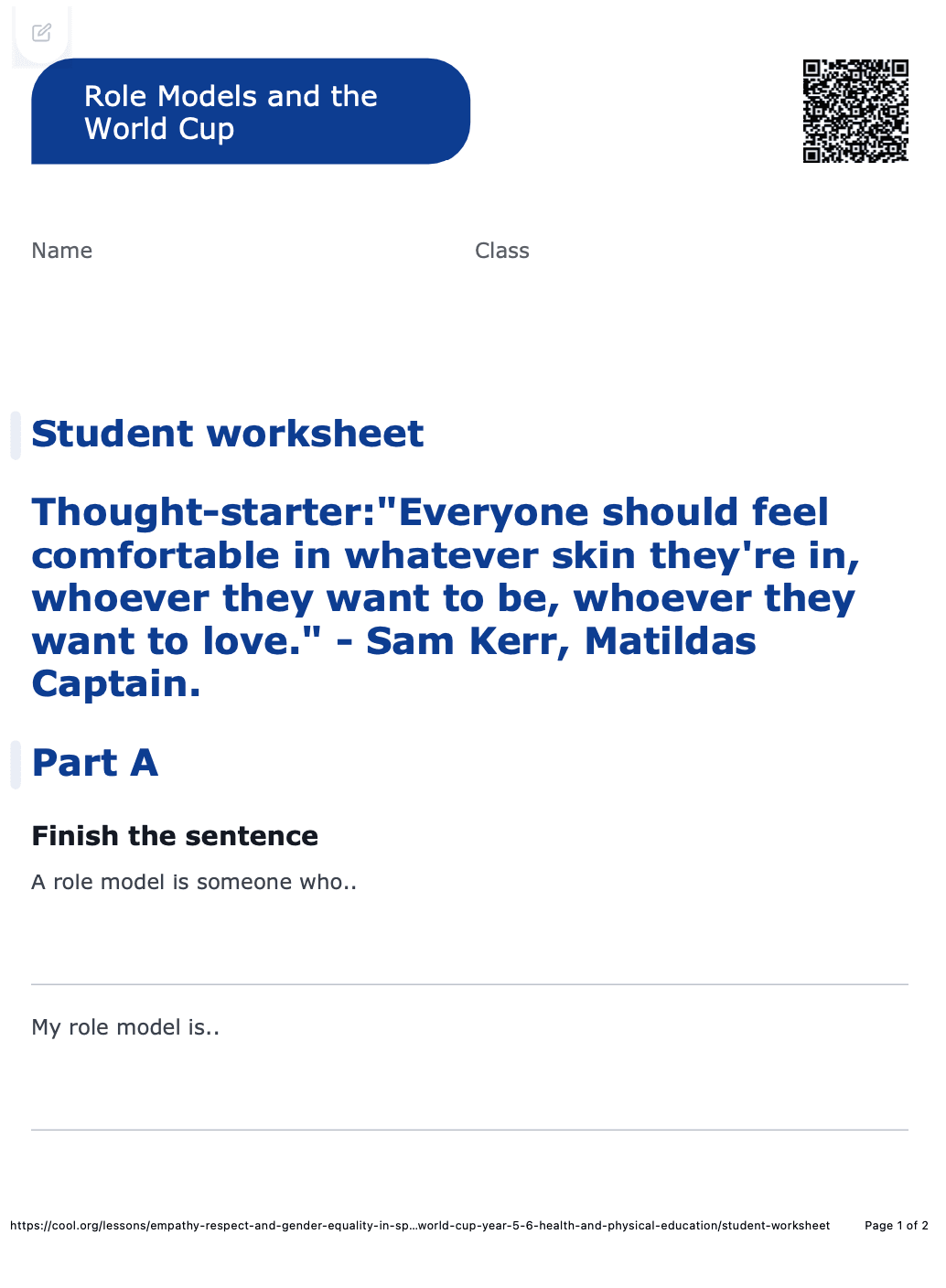 Sample Worksheet