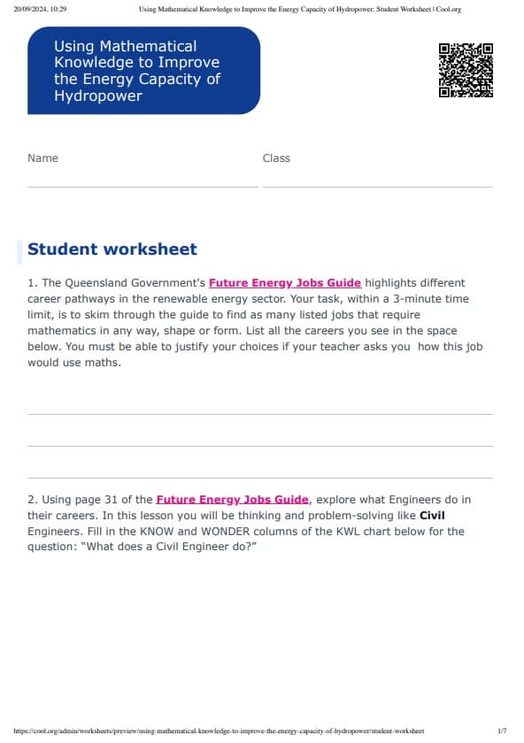 Sample Worksheet