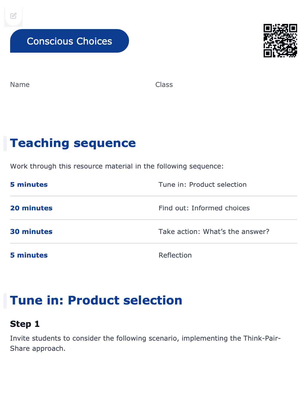Sample Worksheet
