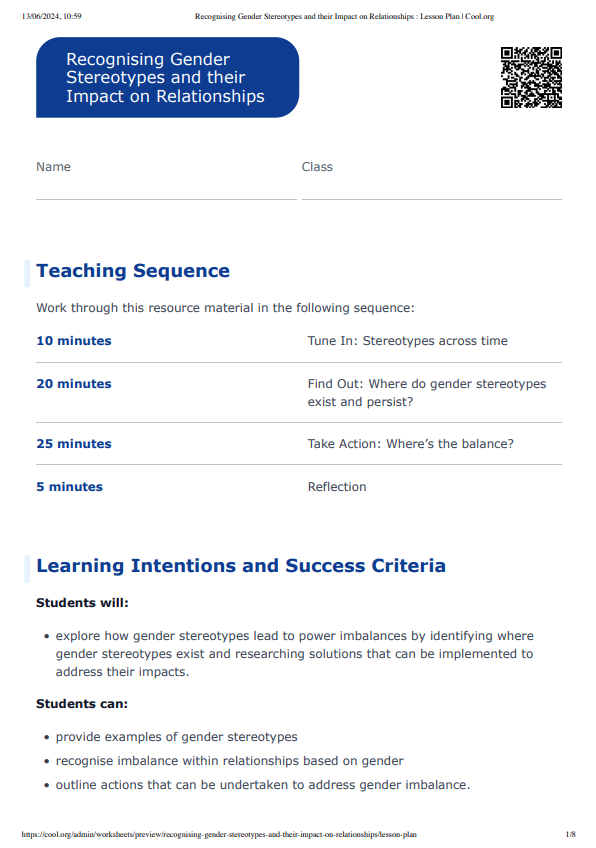 Sample Worksheet