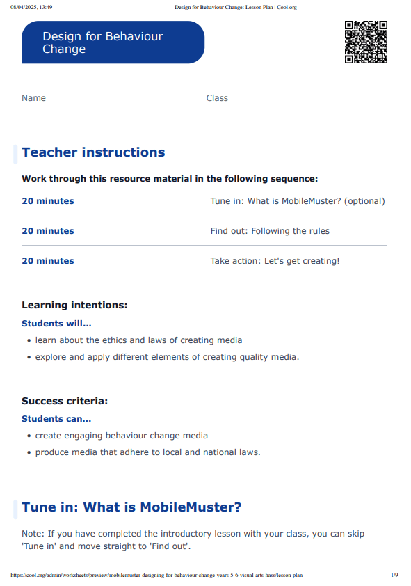 Sample Worksheet