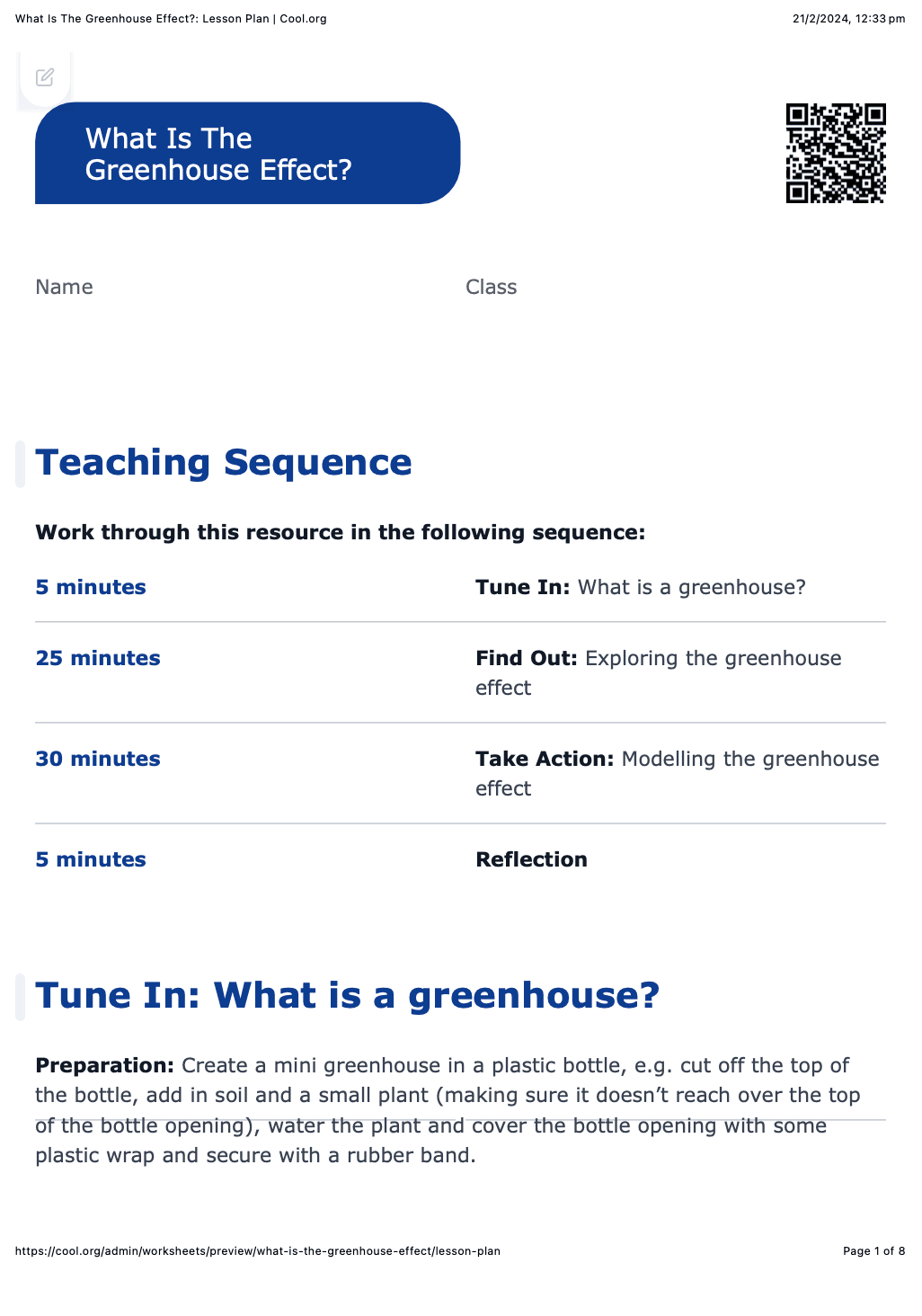 Sample Worksheet