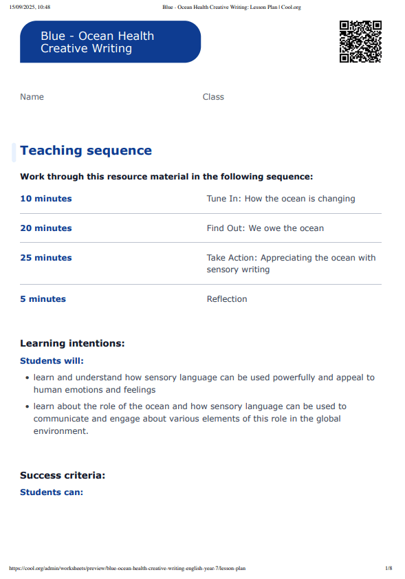 Sample Worksheet