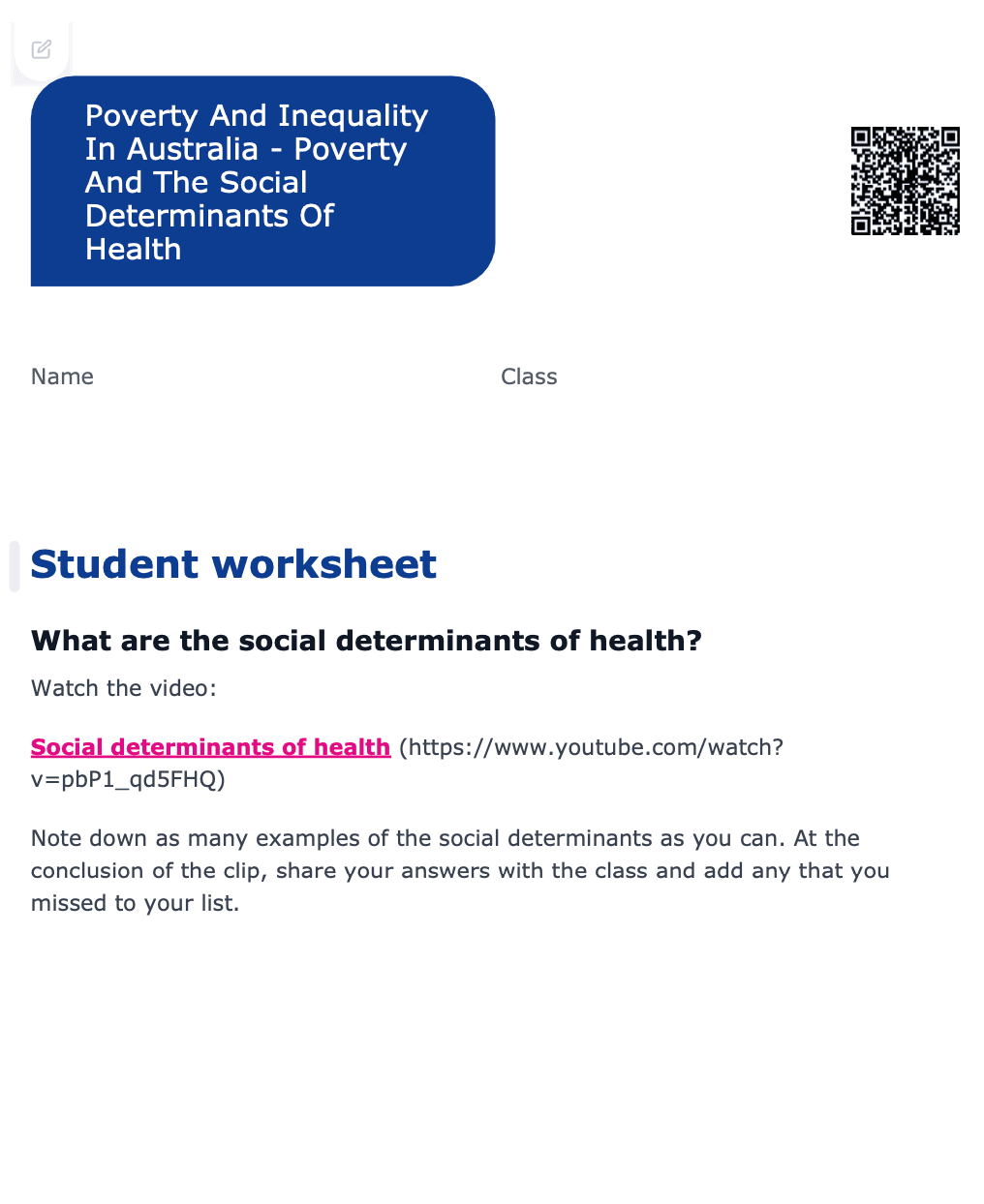 Sample Worksheet