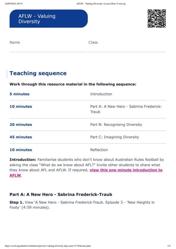 Sample Worksheet
