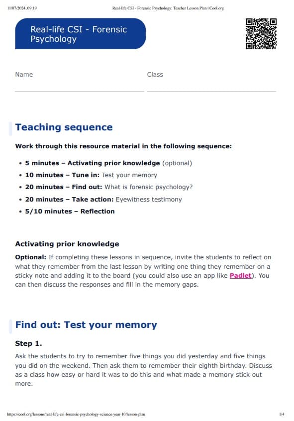 Sample Worksheet