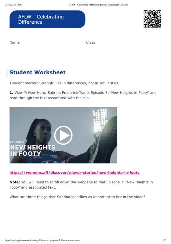 Sample Worksheet