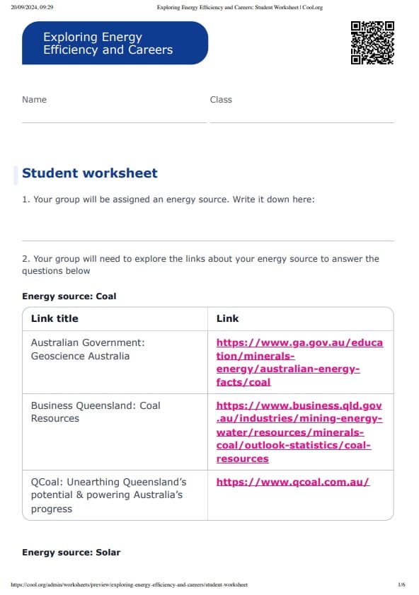 Sample Worksheet