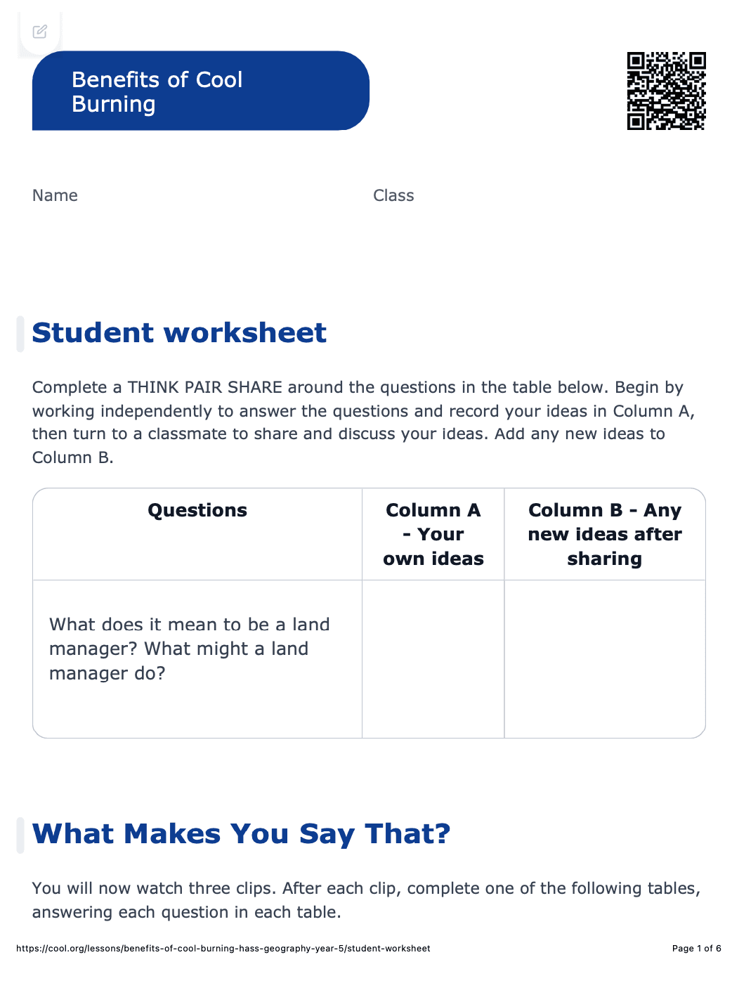 Sample Worksheet