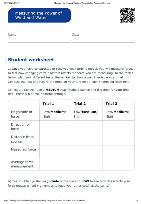 Sample Worksheet