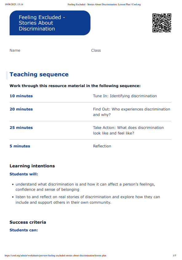 Sample Worksheet