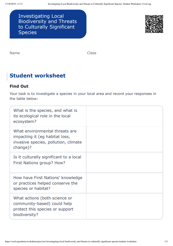 Sample Worksheet