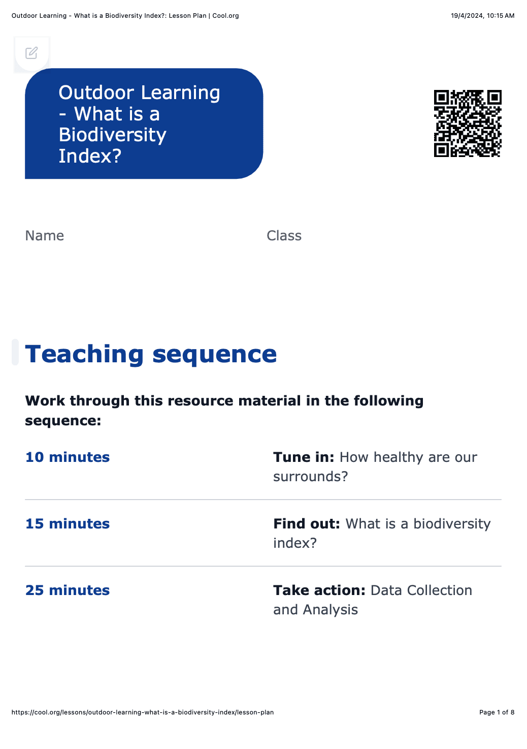 Sample Worksheet