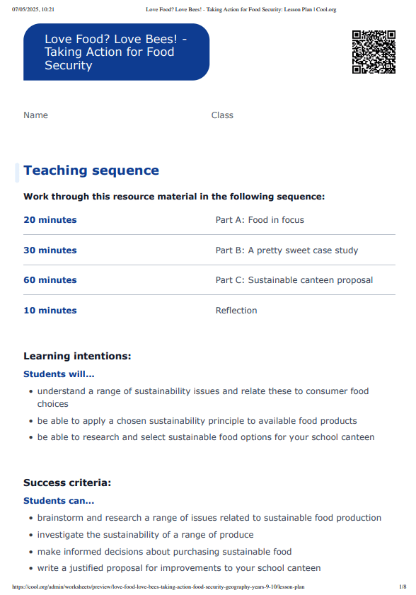 Sample Worksheet