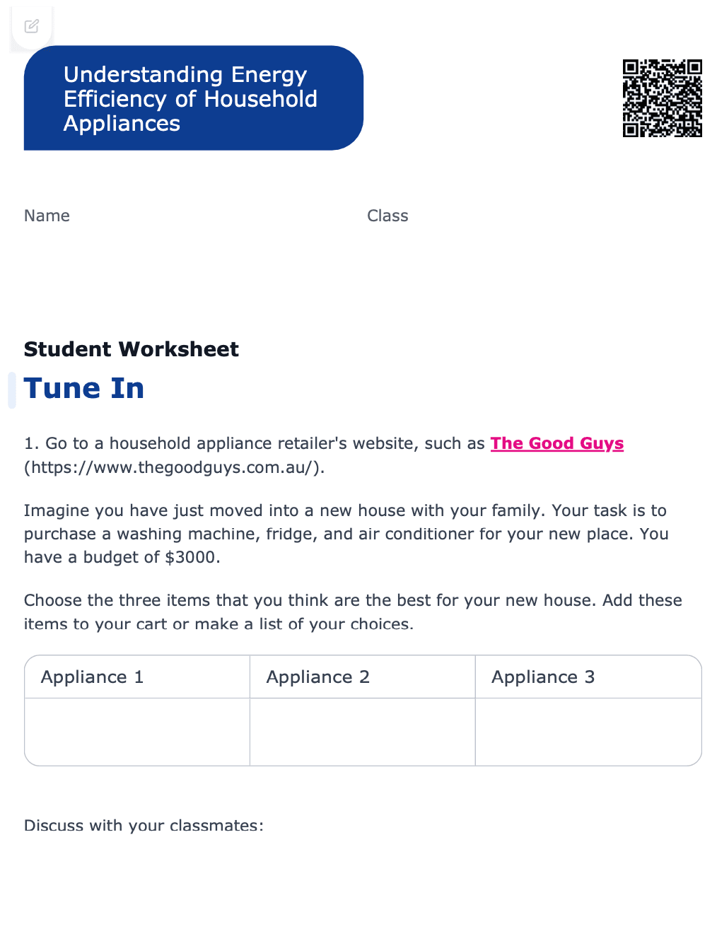 Sample Worksheet