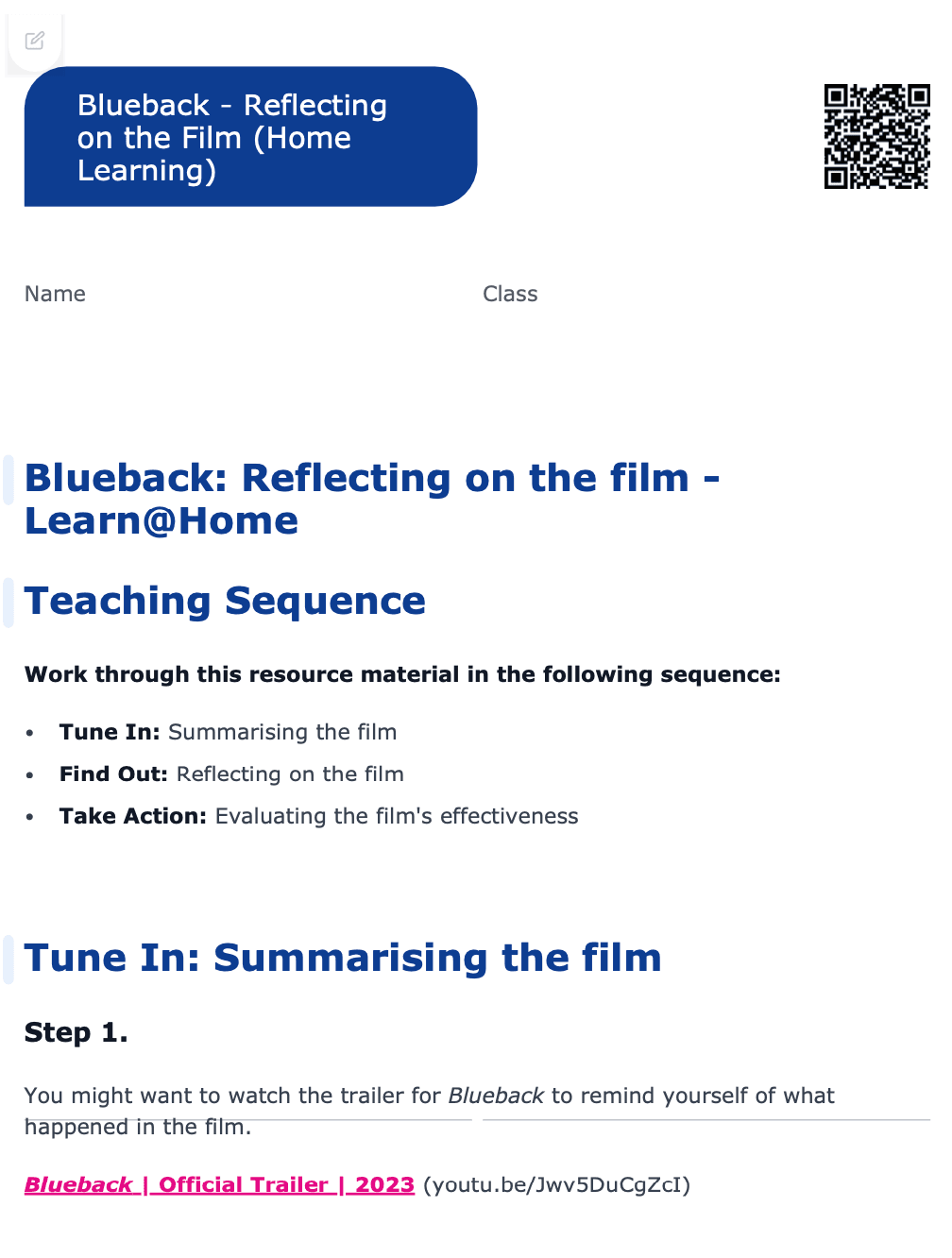 Sample Worksheet
