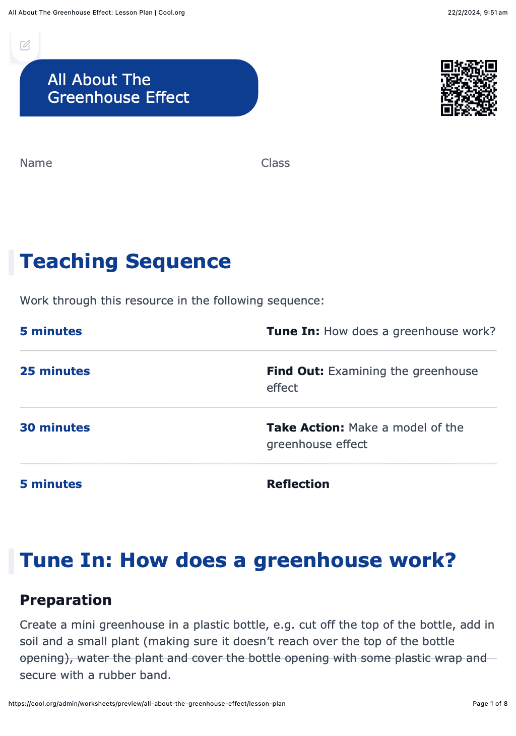 Sample Worksheet