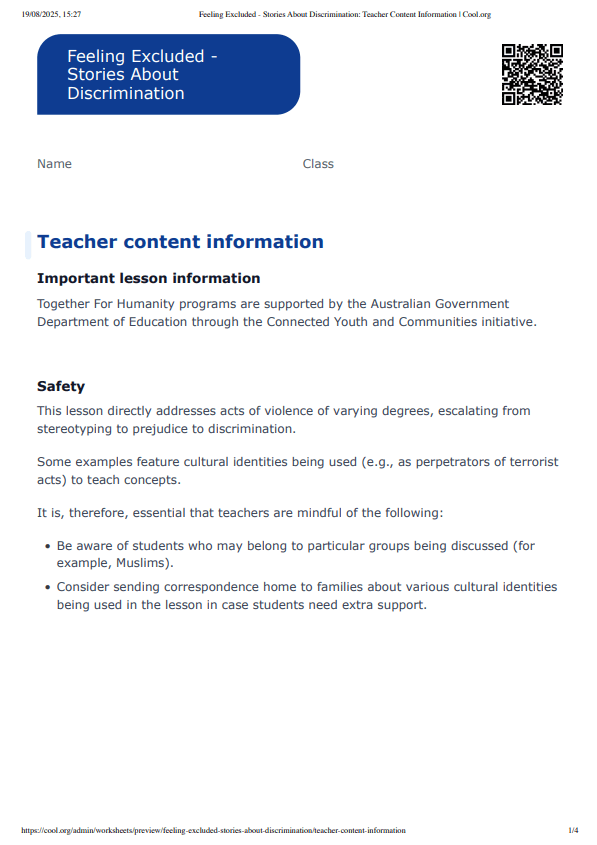 Sample Worksheet