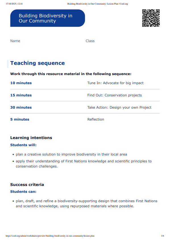 Sample Worksheet