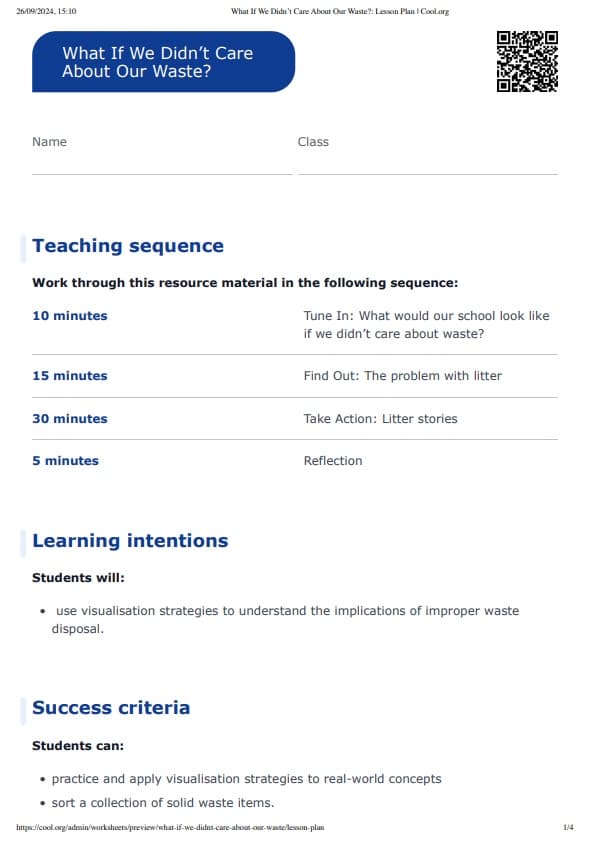 Sample Worksheet