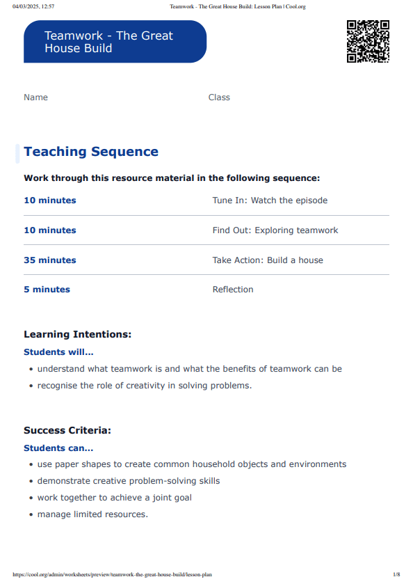 Sample Worksheet