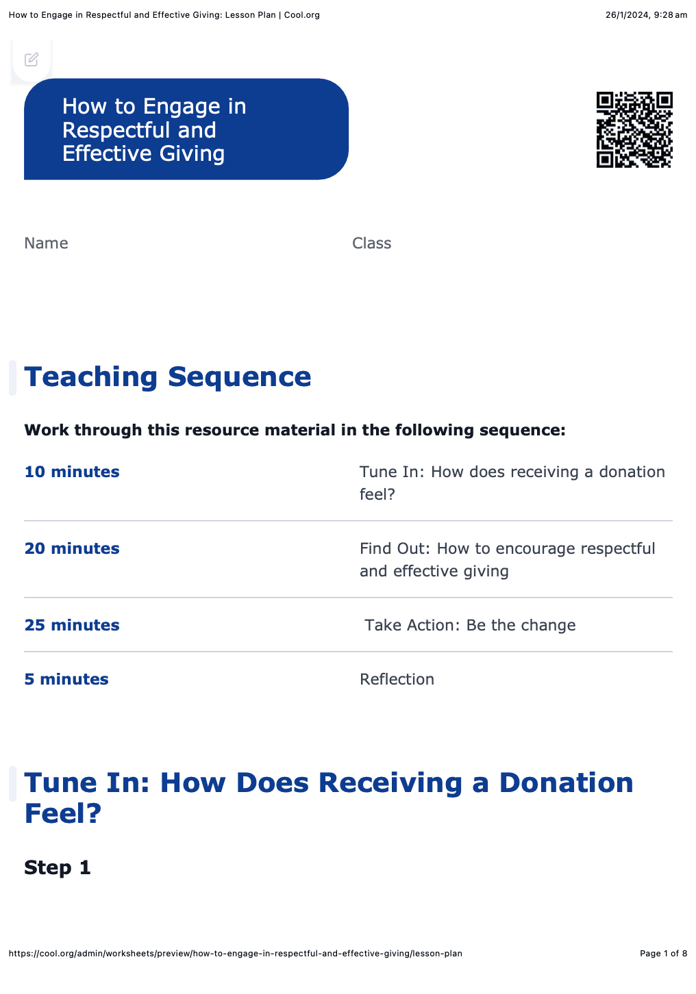 Sample Worksheet