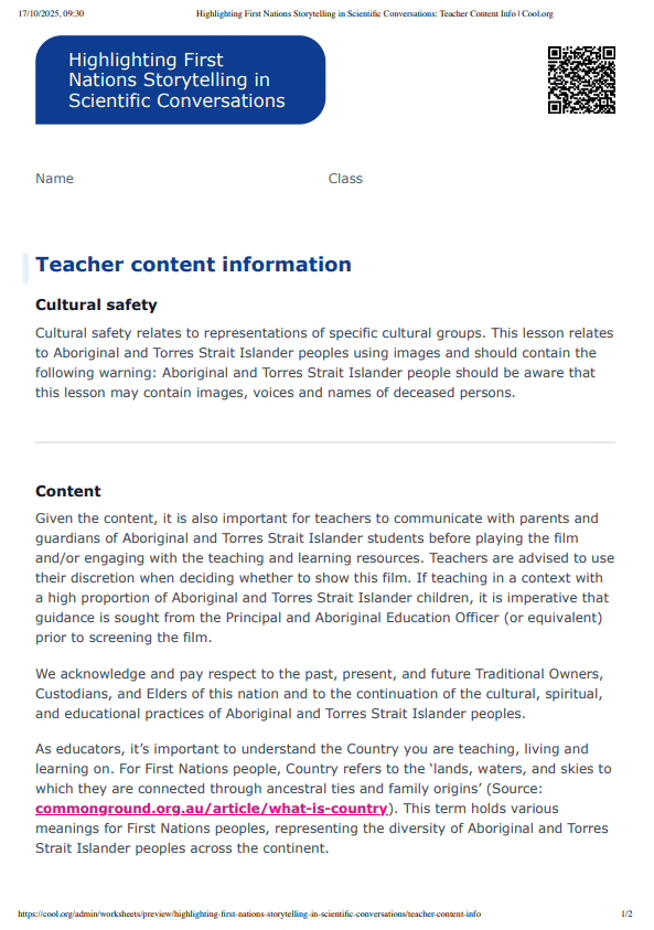 Sample Worksheet
