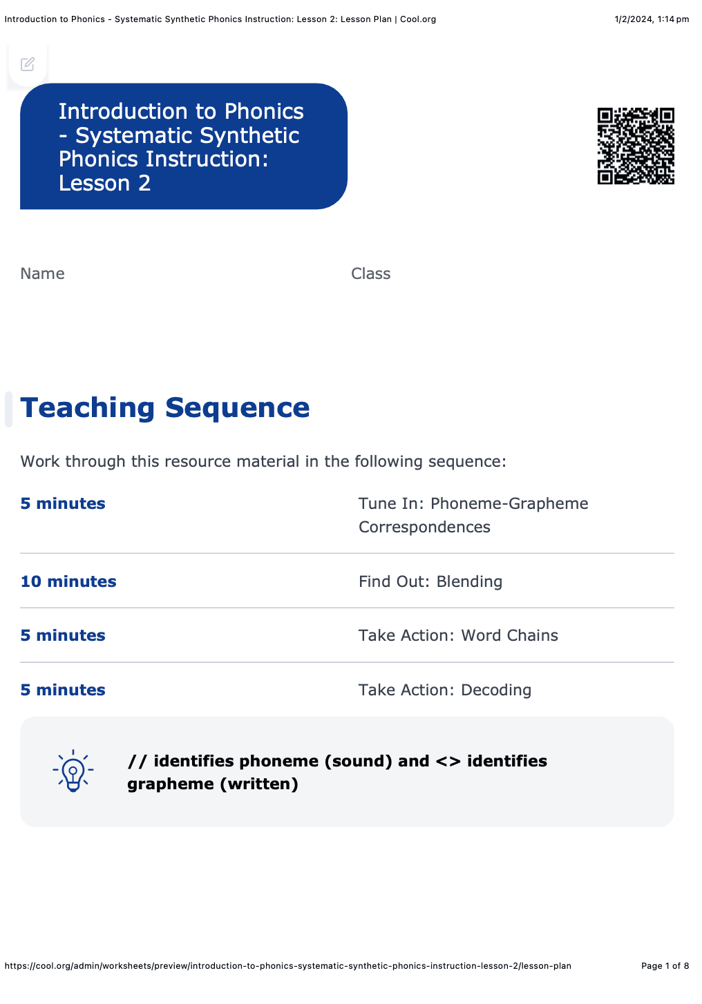 Sample Worksheet