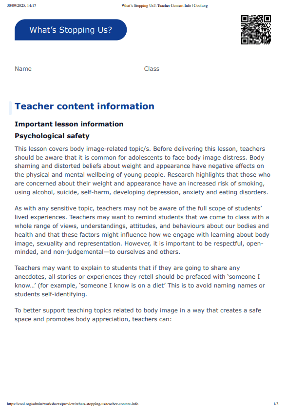 Sample Worksheet